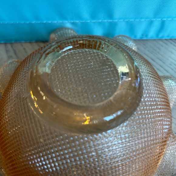 COLONY Italian Vintage Waffle Glass Dessert Bowl w/Ruffled Edge - Picture 5 of 6